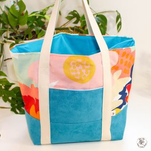 Sac de plage Pivoine Bleu Collection AxelleLaure