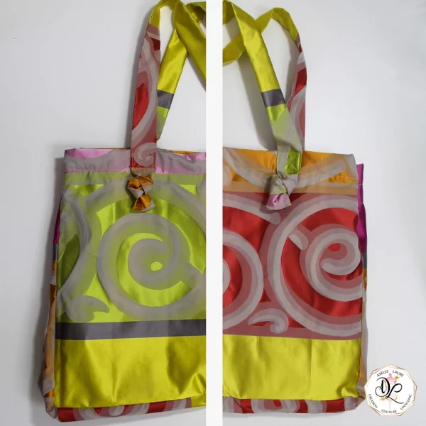 Sac cabas multicolor Upcycling création AxelleLaure