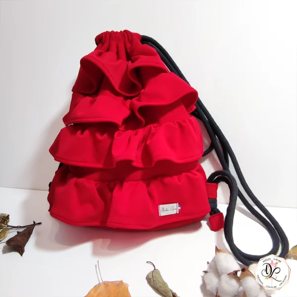 Sac à cordon Jupette Rouge création AxelleLaure