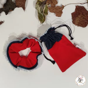 chouchou scrunchies Rouge jeans creation AxelleLaure