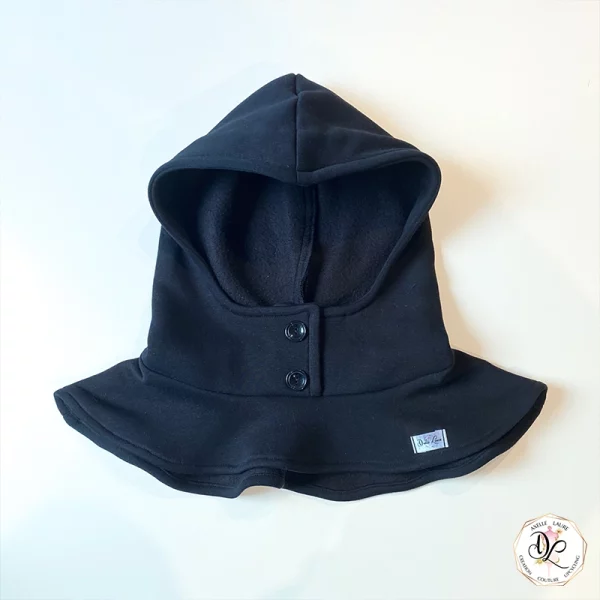 Capuche amovible molleton black AxelleLaure